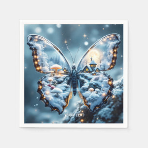 Servilleta De Papel Fantasy Cute Butterfly champiñones invierno