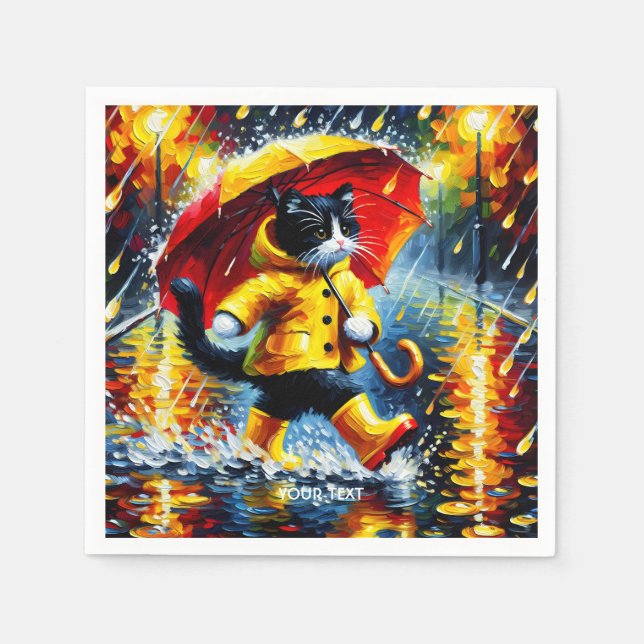 Servilleta De Papel Fantasy Cute Cat Boots Umbrella (Anverso)