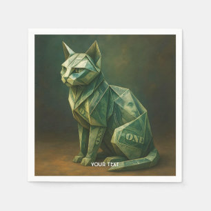 Servilleta De Papel Fantasy Cute Cat Money Origami