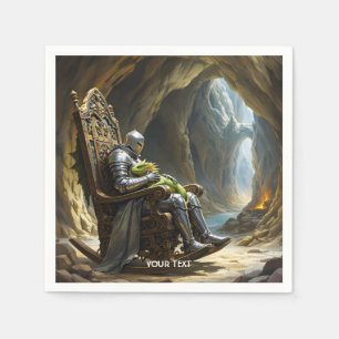 Servilleta De Papel Fantasy Cute Cave Dragon Knight
