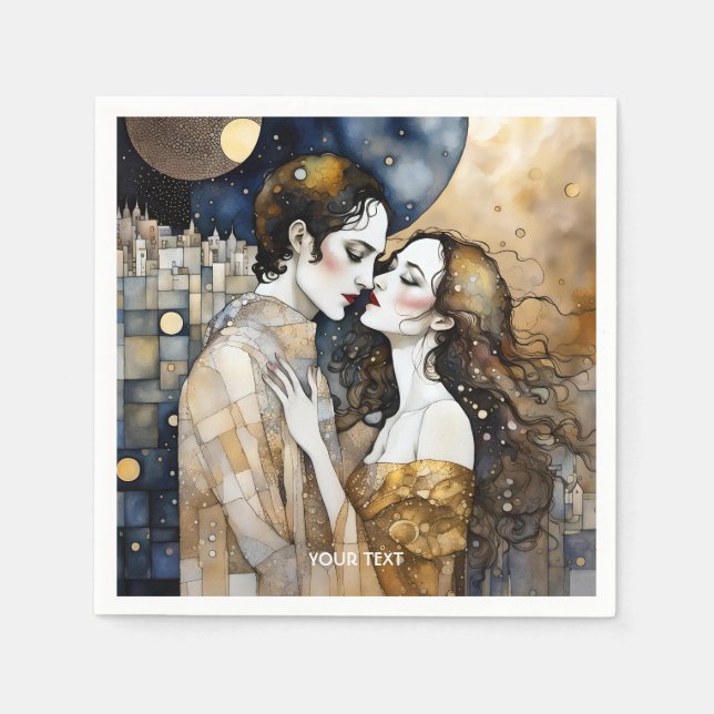 Servilleta De Papel Fantasy Cute Chica Boy Night (Anverso)
