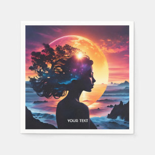 Servilleta De Papel Fantasy Cute Chica Sun Sea