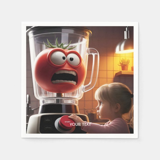 Servilleta De Papel Fantasy Cute Chica Tomato Blender (Anverso)