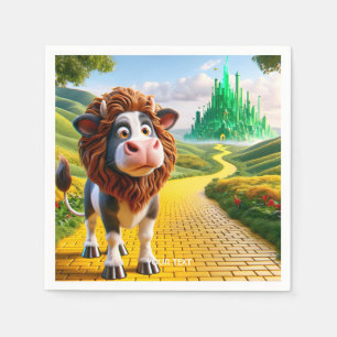 Servilleta De Papel Fantasy Cute Cow Lion Road