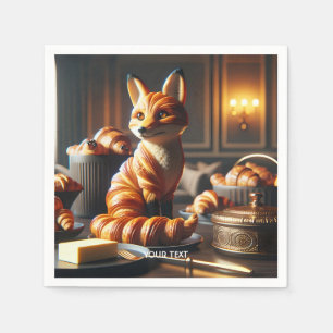 Servilleta De Papel Fantasy Cute Croissant Fox Butter