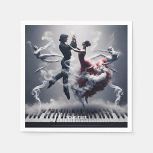 Servilleta De Papel Fantasy Cute Dancer Ballerina Piano