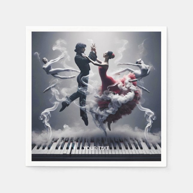 Servilleta De Papel Fantasy Cute Dancer Ballerina Piano (Anverso)