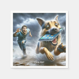 Servilleta De Papel Fantasy Cute Dog Boy Phone