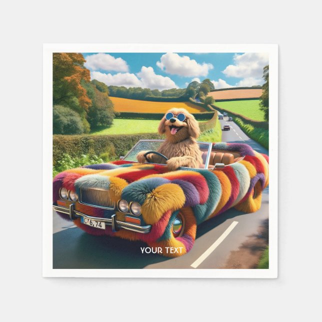 Servilleta De Papel Fantasy Cute Dog Carpet Car (Anverso)
