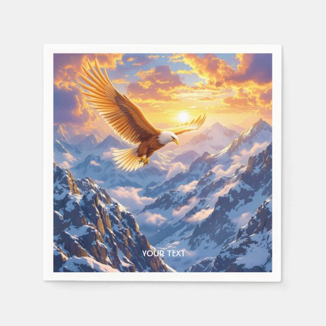 Servilleta De Papel Fantasy Cute Eagle Mountains Sunrise (Anverso)