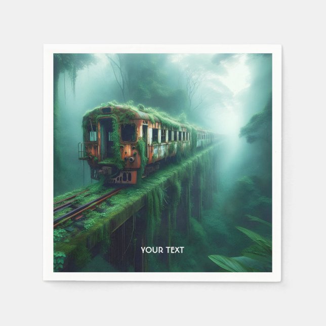 Servilleta De Papel Fantasy Cute el Viejo Tren Pasado (Anverso)