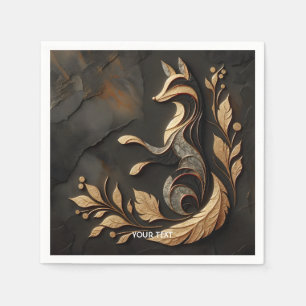 Servilleta De Papel Fantasy Cute Elegant Fox Drawing