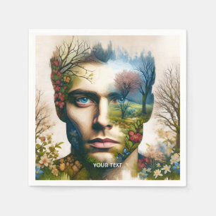 Servilleta De Papel Fantasy Cute Face Spring Landscape