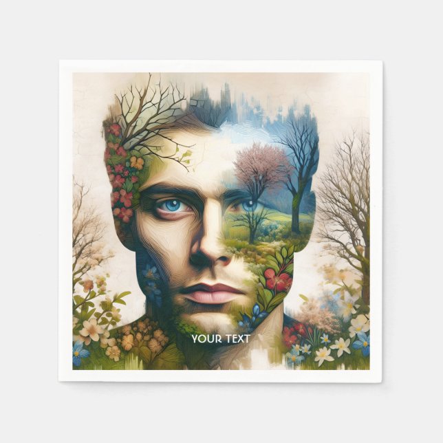 Servilleta De Papel Fantasy Cute Face Spring Landscape (Anverso)