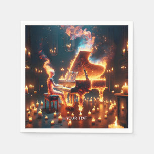 Servilleta De Papel Fantasy Cute Fire Piano Chica