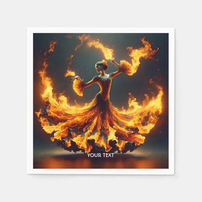 Servilleta De Papel Fantasy Cute Flamenco Chica bailando (Anverso)
