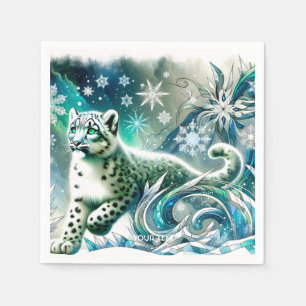 Servilleta De Papel Fantasy Cute Green Eyes Leopardo