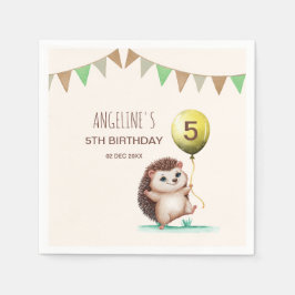 Servilleta De Papel Fantasy Cute Happy Hedgehog Balloon Birday