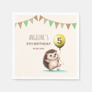 Servilleta De Papel Fantasy Cute Happy Hedgehog Balloon Birday
