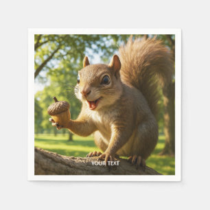 Servilleta De Papel Fantasy Cute Happy Squirrel Forest