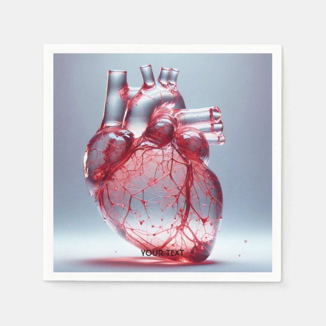 Servilleta De Papel Fantasy Cute Heart Red Glass (Anverso)