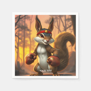 Servilleta De Papel Fantasy Cute Kickboxer Bosque de ardilla