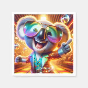 Servilleta De Papel Fantasy Cute Koala Dancing Disco
