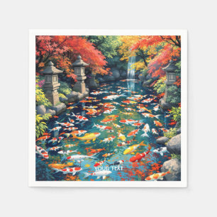 Servilleta De Papel Fantasy Cute Koi Fish Pond