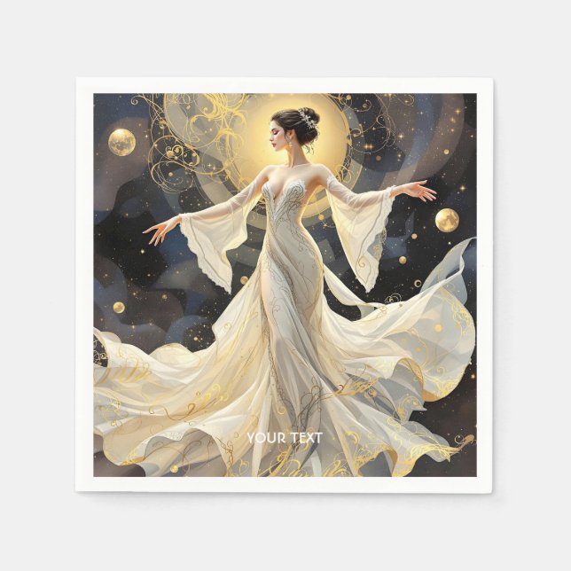 Servilleta De Papel Fantasy Cute Lady espacio de baile (Anverso)