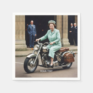 Servilleta De Papel Fantasy Cute Lady Riding Motocicleta