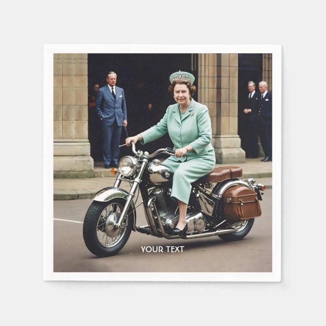 Servilleta De Papel Fantasy Cute Lady Riding Motocicleta (Anverso)