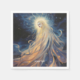 Servilleta De Papel Fantasy Cute Lady Space Stars