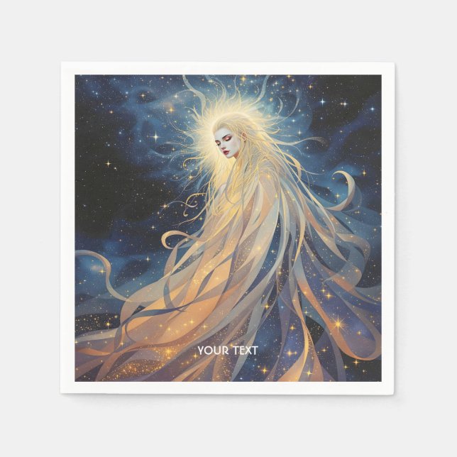 Servilleta De Papel Fantasy Cute Lady Space Stars (Anverso)