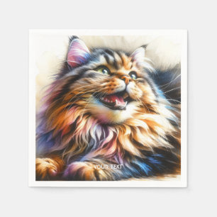 Servilleta De Papel Fantasy Cute Laughing Happy Cat