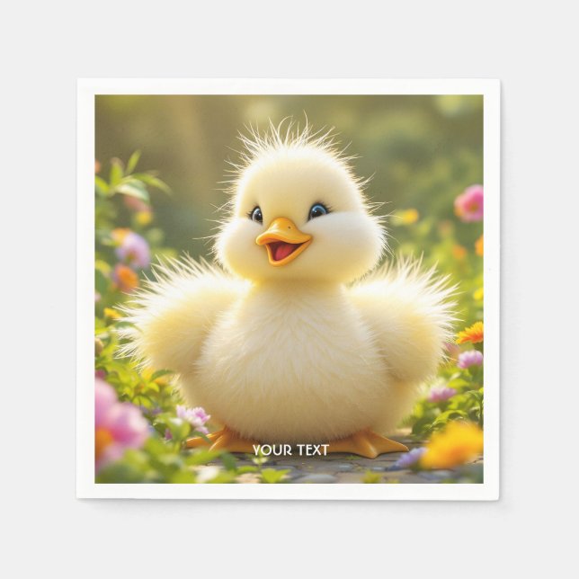 Servilleta De Papel Fantasy Cute Laughing Pato Fluffy (Anverso)