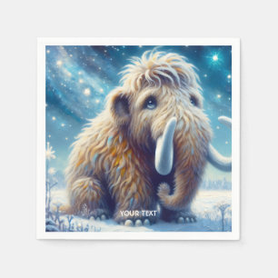 Servilleta De Papel Fantasy Cute Little Mammoth Winter