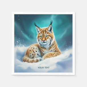 Servilleta De Papel Fantasy Cute Lynx Cub Winter