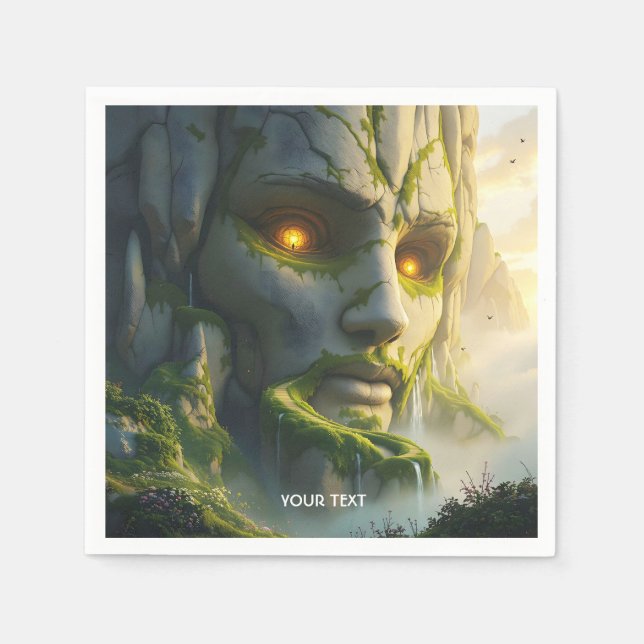 Servilleta De Papel Fantasy Cute Man Face Rock (Anverso)