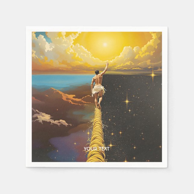 Servilleta De Papel Fantasy Cute Man Rope Espacio (Anverso)