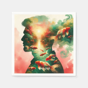 Servilleta De Papel Fantasy Cute Man Sea Fish