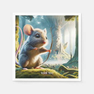 Servilleta De Papel Fantasy Cute Mice Bow Forest
