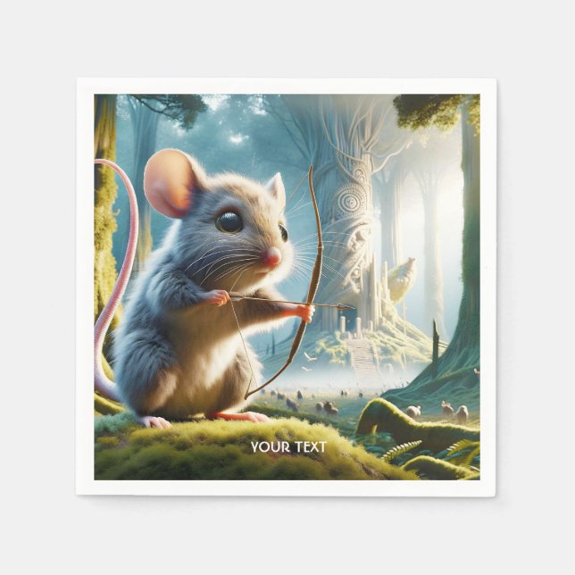 Servilleta De Papel Fantasy Cute Mice Bow Forest (Anverso)