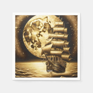Servilleta De Papel Fantasy Cute Moon Sea Ship