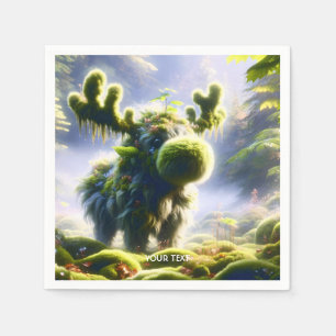 Servilleta De Papel Fantasy Cute Moss Moose Forest