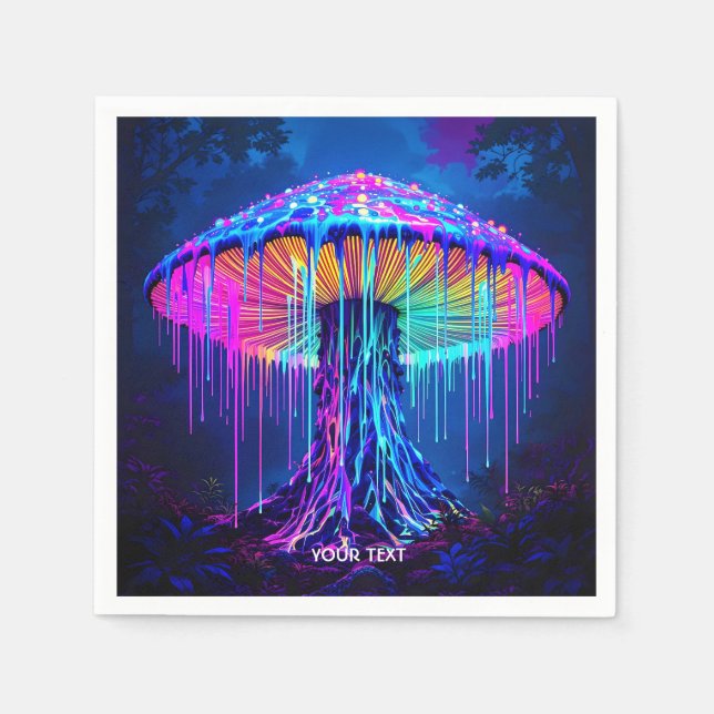 Servilleta De Papel Fantasy Cute Mushroom Surreal Forest (Anverso)