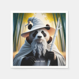 Servilleta De Papel Fantasy Cute Old Panda Wizard