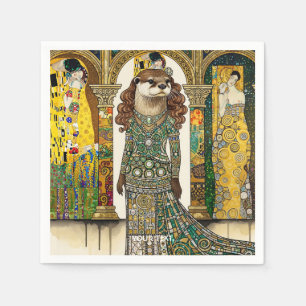 Servilleta De Papel Fantasy Cute Otter Art Deco