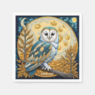 Servilleta De Papel Fantasy Cute Owl Moon Trees