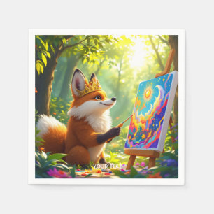 Servilleta De Papel Fantasy Cute Painting King Fox