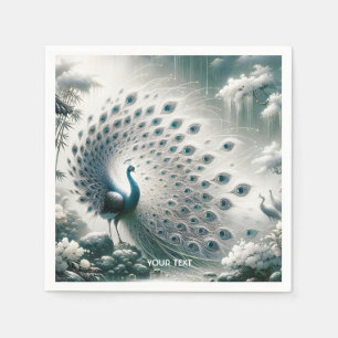 Servilleta De Papel Fantasy Cute Peacock Rain Tree